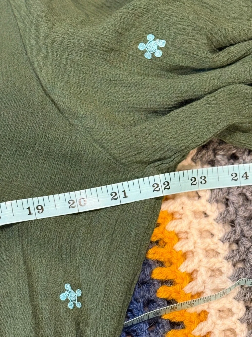 NATURAL LIFE Green Midi Dress with Turquoise Embroidery - Picture 8 of 9